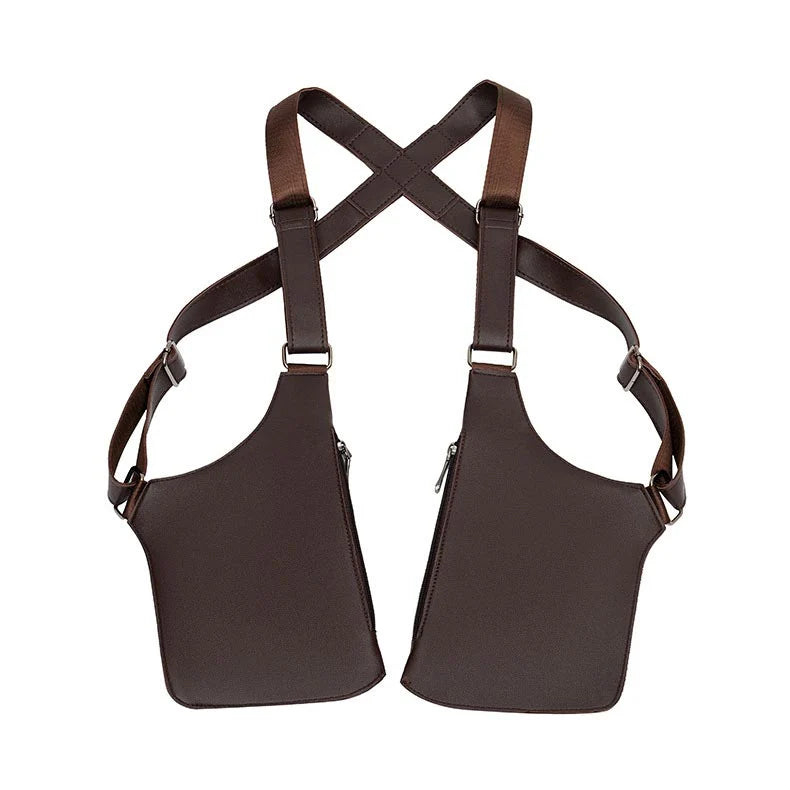 Bolsa tática masculina anti-roubo com vários bolsos e ombro duplo 