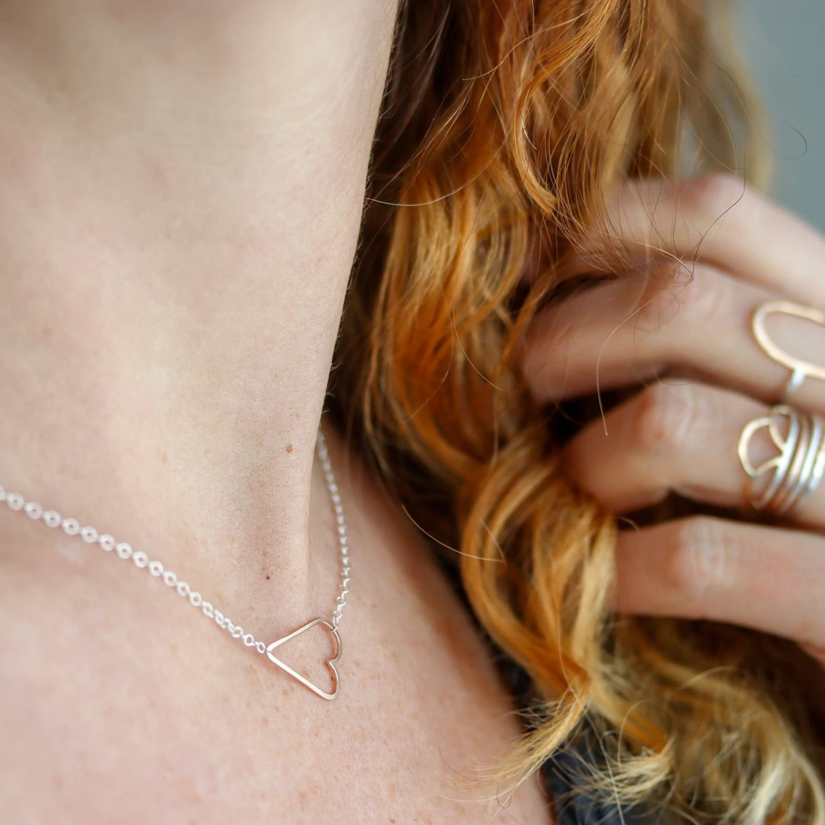 sideways heart necklace