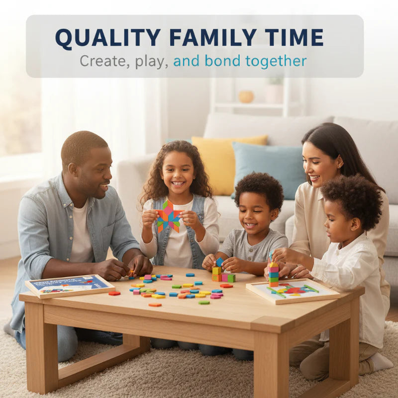 Conjunto de Blocos de Quebra-Cabeça Geométricos Magnéticos Criativos