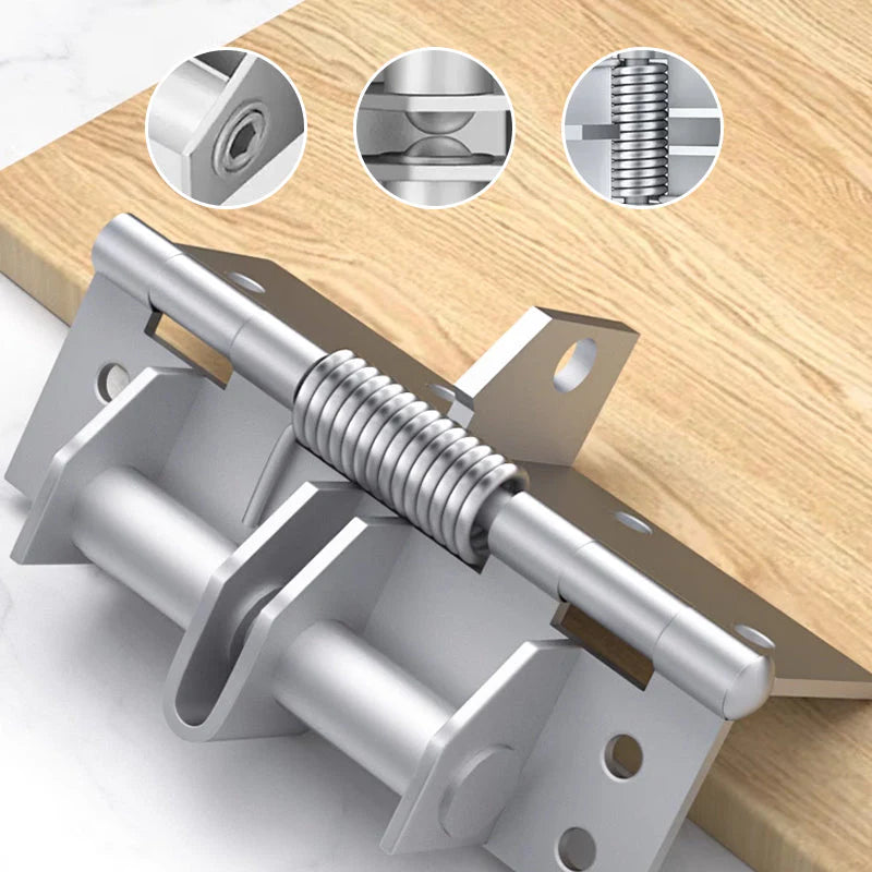 Dobradiça de porta com mola de fechamento automático (equipada com parafusos)