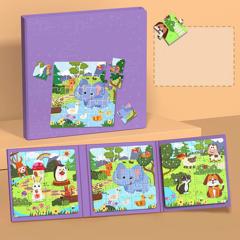 Livro de quebra-cabeças magnético infantil
